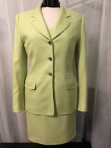 Escada Women&#39;s Dress &amp; Blazer 100% Cashmere Green Sheath Split Sz 38/36 US 6/4 - £273.41 GBP