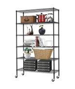 Commercial Wire Shelving Unit Metal Shelf Casters Adjustable Layer Rack ... - £177.99 GBP