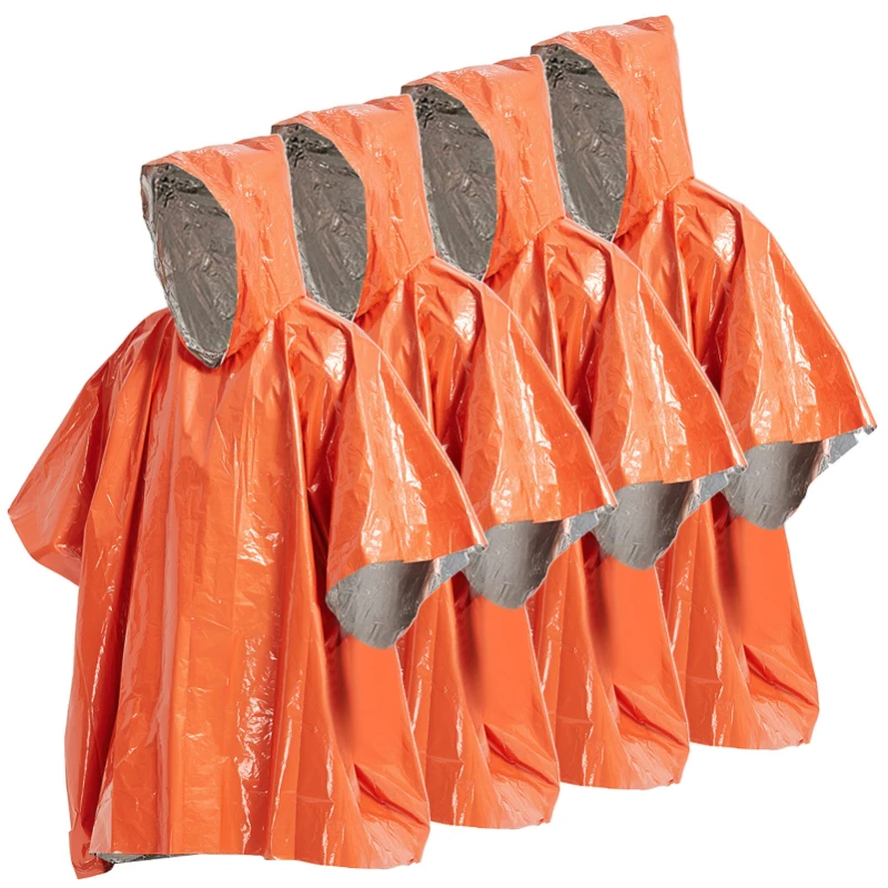 1PC Emergency Warm Raincoat Windproof and Rainproof Outdoor Survival Camping - £9.24 GBP