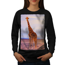 Wellcoda Giraffe Safari Animal Womens Sweatshirt, Africa Casual Pullover Jumper - £23.25 GBP+