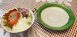 VINTAGE OCCUPIED JAPAN MERIT CHINA FOOTED TEACUP AND SAUCER image 3