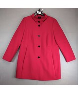 Fuchs Schmitt Red Pea Coat Jacket Women&#39;s US 14 Classic Preppy Lined But... - $918.76 MXN