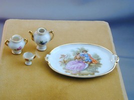Miniature Limoges France Porcelain Miniatures 4 Pieces Fragonard - £23.59 GBP