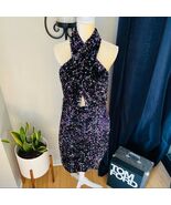 Bardot The Sequin Halter Dress, Black/Multi, Black Tie, Cocktail Party L... - $99.00