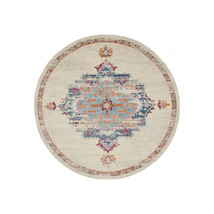 HomeRoots 8 ft. Round Gray Distressed Medallion Area Rug - $3,560.97 MXN