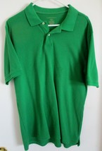 Men&#39;s Saddlebred Green Short Sleeve Knit Polo Shirt Oversized Medium  - £7.82 GBP