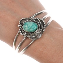 7&quot; Vintage Navajo silver and turquoise bracelet - £151.53 GBP