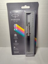 Parker Jotter Standard Chrome Trim Ball Pen Black Body Color Blue Ink - $9.89
