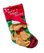 3D Christmas Stocking Dog I’ve Been A Good Doggy Bow Tie Santa Hat Red G... - $221.44 MXN