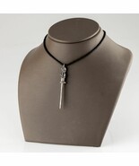 Sterling Silver Chinese Dragon Hilt Sword Pendant on Leather Strand - $179.22 CAD