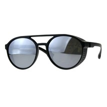 Side Cover Fashion Sunglasses Flat Top Round Vintage Pilot Mirror Lens - £8.83 GBP