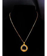 Gold miner locket necklace / Genuine gold flakes pendant / Rose gold ste... - £139.45 GBP
