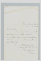 1885 Handwritten Letter Newman H Scott Wrentham MA Massachusetts History... - $37.01