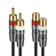 J&amp;D 2 RCA Extension Cable Male to Female, Copper Shell Gold-Plated 2RCA Male to  - £15.79 GBP