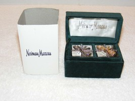 Vintage Neiman Marcus Silver Plated Holiday Gift Box Salt &amp; Pepper Shaker Guc - $25.99