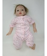 Reborn Doll 21&quot; Stuffed Cloth Body Silicone Limbs Head Rooted Hair Brown... - £97.85 GBP