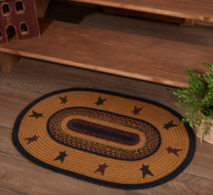 Farmhouse Primitive Country Heritage Farms Star Jute Rug Oval  Kitchen New - £26.14 GBP