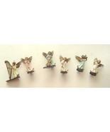 Miniature Angels Playing Music Celluloid Figurines  1960&#39;s Set of 6 - £15.97 GBP