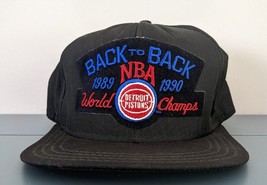 Mint Vintage 1989-90 Detroit Pistons Back To Back World Champs Snapback Ajd Cap - £47.15 GBP