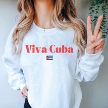 Viva Cuba sweatshirt, Cuban slogan sweater,Cuba flag Minimalism sweatshirt,Unise - £35.18 GBP