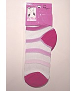 BETSEY JOHNSON Size 9-11 SOCKS Mesh STRIPED Pink CHAUSSETTE - $55.25 CAD