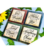 Ebros Inspirational Scripture Verses Coaster Set of 4 Christian &amp; Spirit... - $23.28 CAD