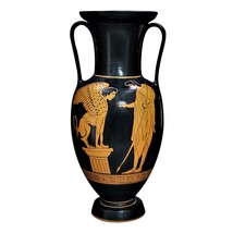 Amphora Oedipus and Sphinx Vase Ancient Greek Pottery Museum Copy - £72.90 GBP