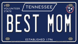 Best Mom Tennessee Blue Novelty Mini Metal License Plate - £11.76 GBP
