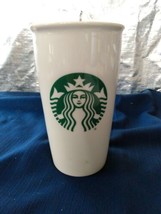 Starbucks 2014 Ceramic Travel Tumbler Mug No Lid 12oz Mermaid Siren Logo - £6.75 GBP