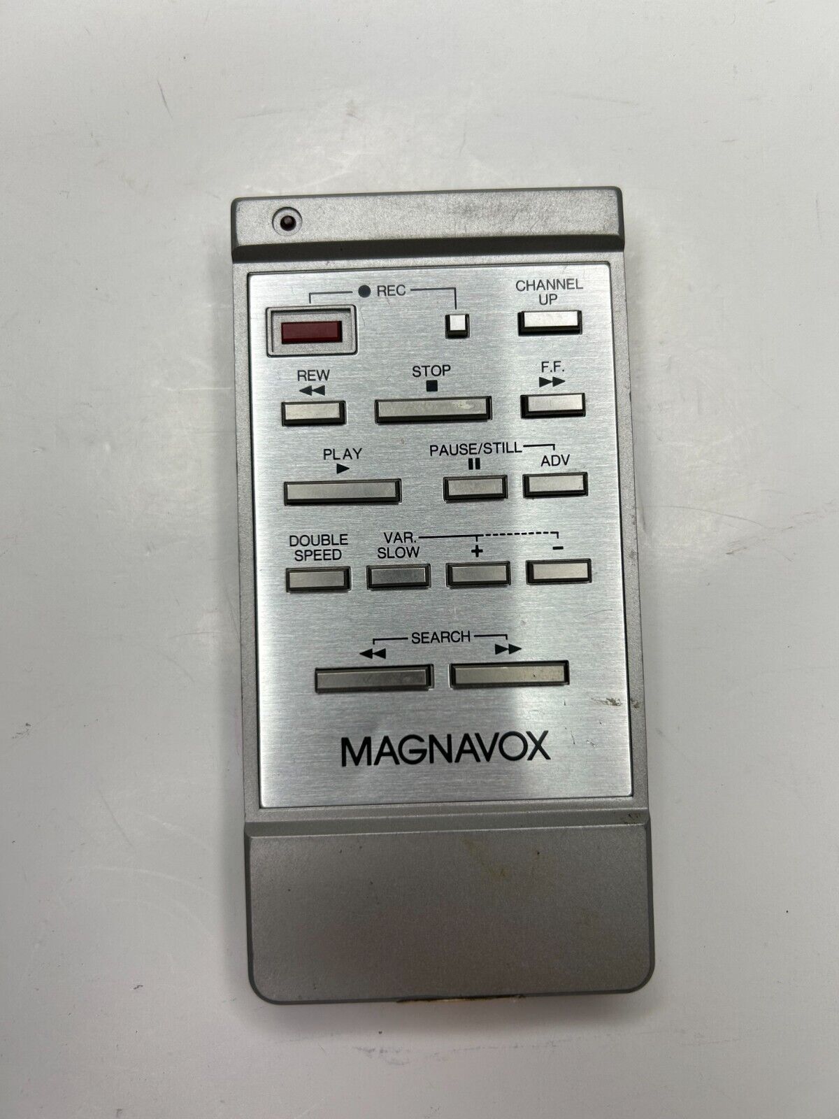 Magnavox VSQS0079 Remote Control, Silver - OEM for Early 1980&#039;s Top-Loading VCRs  			