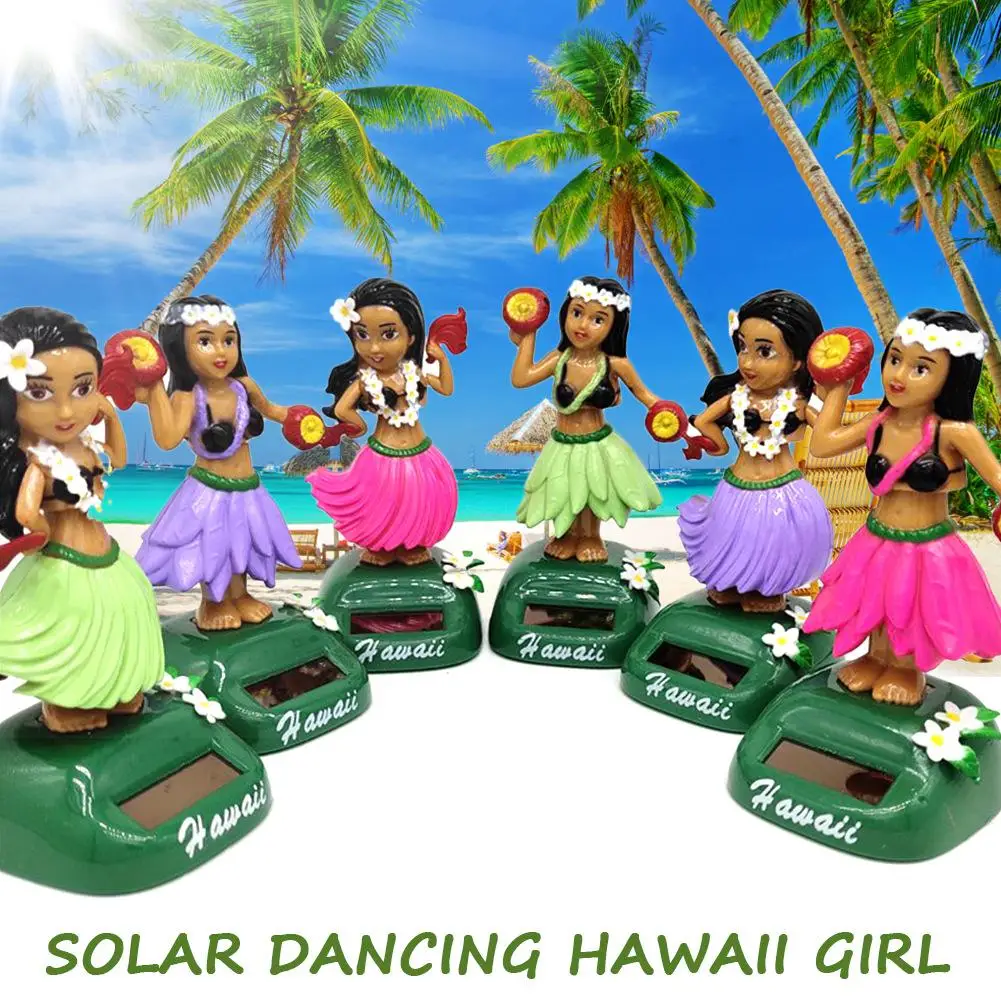Solar Dancing Hawaii Girl Shaking Head Toy Solar Powered Auto Interior Dashboard - £8.04 GBP+