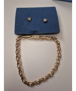 VTG Avon 2007 Heart Bracelet And Earring Set NOS - $222.30 MXN