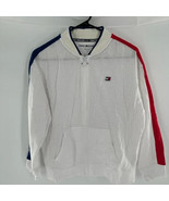 Tommy Hilfiger Jacket WM L Red, White, Blue Logo Mesh Zip-Front, Long Sl... - $19.48