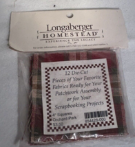 Longaberger Homestead 12 Die Cut Fabric Pieces Square Plaid Orchard Park - £9.49 GBP