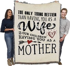 The Only Thing Better Wife Children Mother Blanket - Gift Tapestry Throw, 72x54 - £35.39 GBP