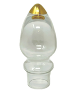 Vintage MCM Clear Glass Decanter Stopper | Mushroom Shape w/ Gold Tip 4&quot;... - $17.91 CAD