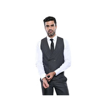 Men 3pc European Vested Suit WESSI  J.VALINTIN Extra Slim Fit JV15 Charcoal Gray image 5