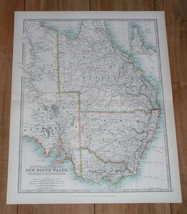 1907 Antique Map Of Eastern Australia / Victoria New South Wales Queensland - £21.29 GBP