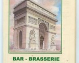 Les Aigles Brasserie Salon De The Menu Avenue de la Grande Armee Paris F... - $21.78