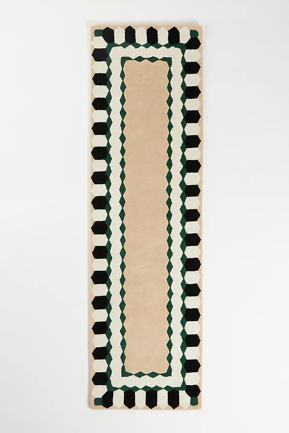 Geometric Border Hand-Tufted Wool Runner Rug - $439.00+