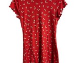 West Coast Love Dress Womens M Red Floral Cap Sleeve Round Neck Pullover... - $11.34