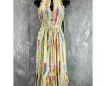 BLACK TAPE Women&#39;s Petite Sunshine Burst Drawstring Waist Midi Dress Siz... - $37.39