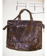 Vintage Large Faux Croc Leather Paco Paris Purse Brown C D Imports Korea... - €84,43 EUR