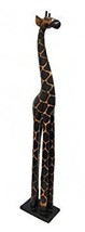 Thasaba 3 Foot Tall Hand-Carved Wooden Giraffe Statue Decor - £37.88 GBP