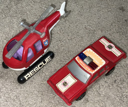 Rescue Helicopter & Fire Chief Car (Buddy L) Tested, NOT WORKING - $14.01