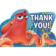 Finding Dory Thank You Cards Birthday Party Supplies Seals &amp; Envelopes 8 Ct New - £2.76 GBP