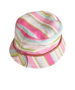 Coach Pastel Stripe Bucket Hat With Thin Leather Hat Band M/L - €42,53 EUR