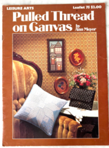 Pulled Thread on Canvas Needlepoint Designs Vintage Leisure Arts Leaflet... - £7.55 GBP