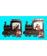Gerson Santa and Snowman Riding in Trains Lighted Musical Water Globe Se... - £73.99 GBP