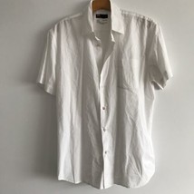 Diesel  Shirt XL White Slim Fit Button Down Short Sleeve Collared Preppy... - $26.72